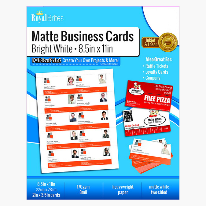 Matte White Business Cards Geographics 39051