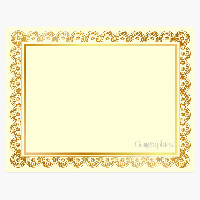 Medallion Gold Foil Certificates Gold Foil Geographics 47830