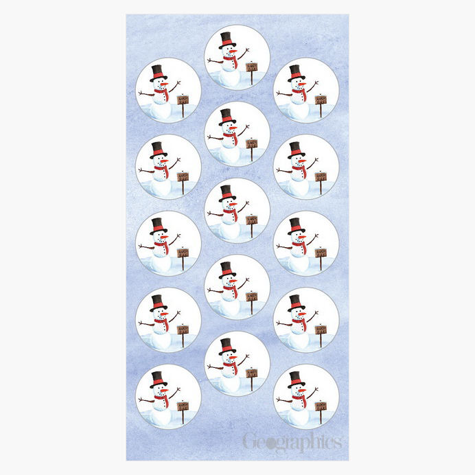 North Pole Snowman Christmas Seals 1.25 Geographics 49751W