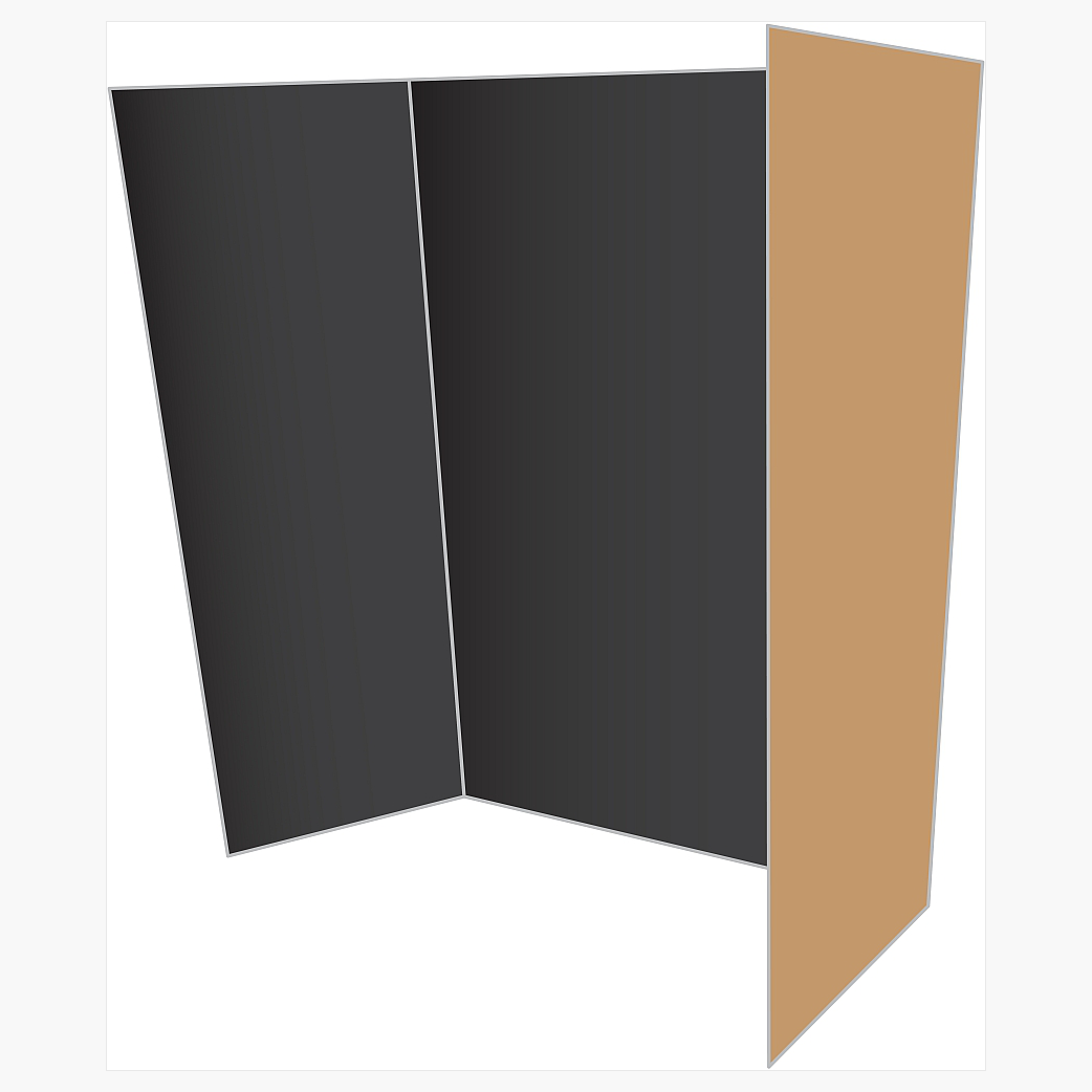 Black/White Tri-Fold Project Board Two Cool Colors, 28x40, 5/case