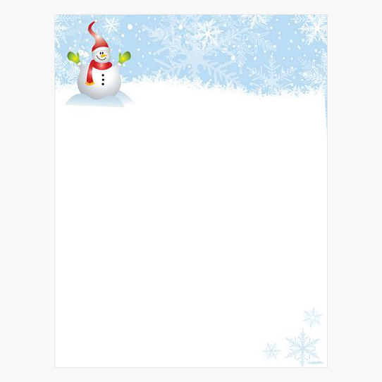 Snowy Snowman Christmas Letterhead Geographics 49094