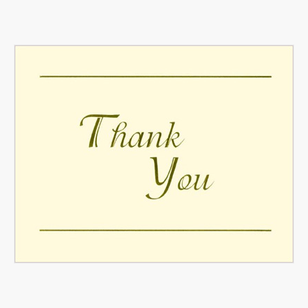 Thank You Cards w Envelopes Ivory Gold Foil Geographics 45177