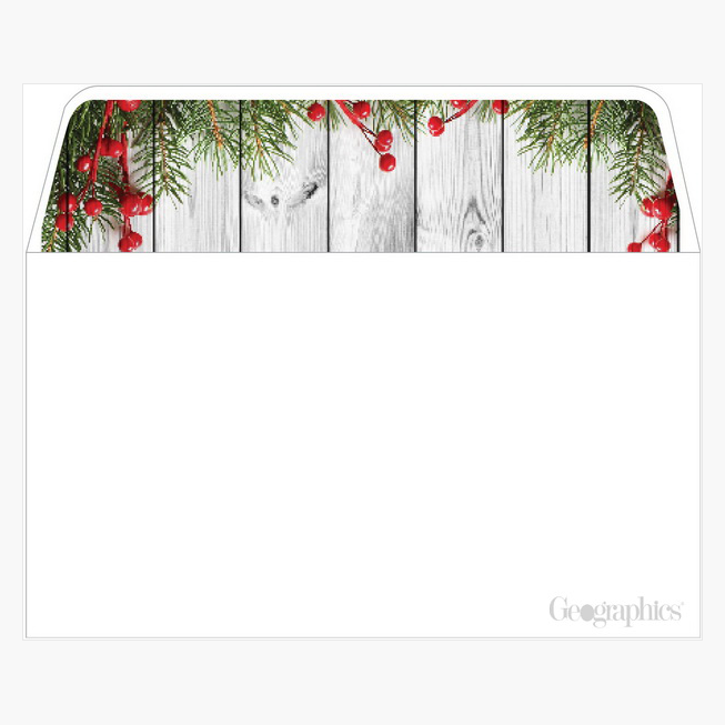 White Wood Grain Christmas Envelopes A9 Geographics 47919W