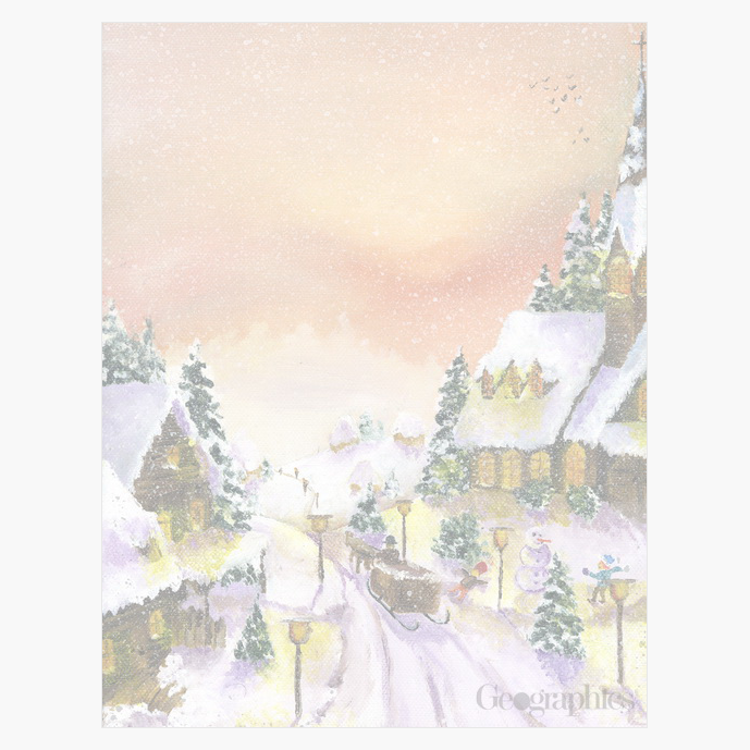 Winter Scene Christmas Letterhead Geographics 49738W