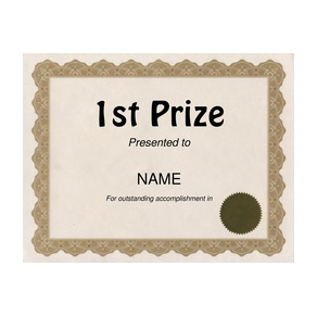 1st Prize Award Template