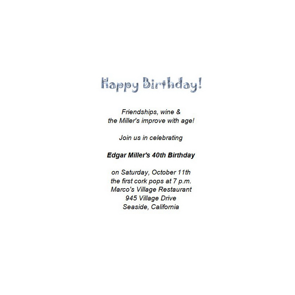 Adults 40th Birthday Invitation Free Template Image Geographics 6