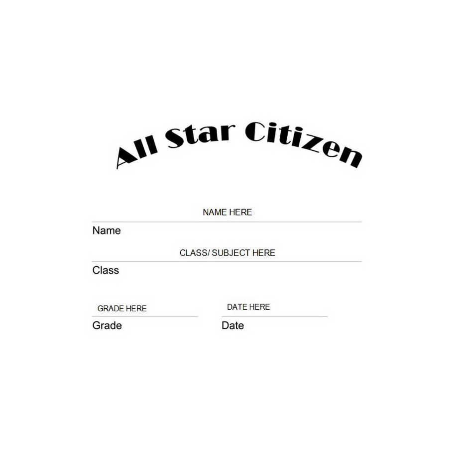 All Star Citizen Award Template