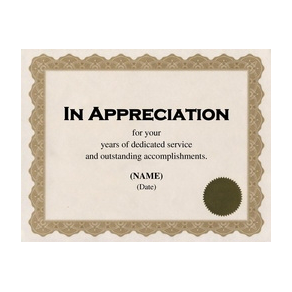 Appreciation Certificates Template