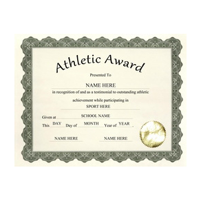 Athletic Award Template