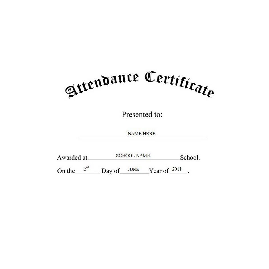Certificate Of Attendance Templates
