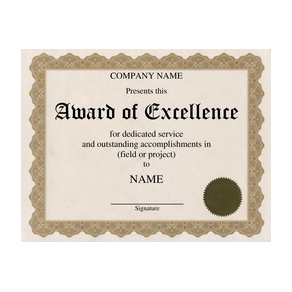 Award of Excellence 2 Template