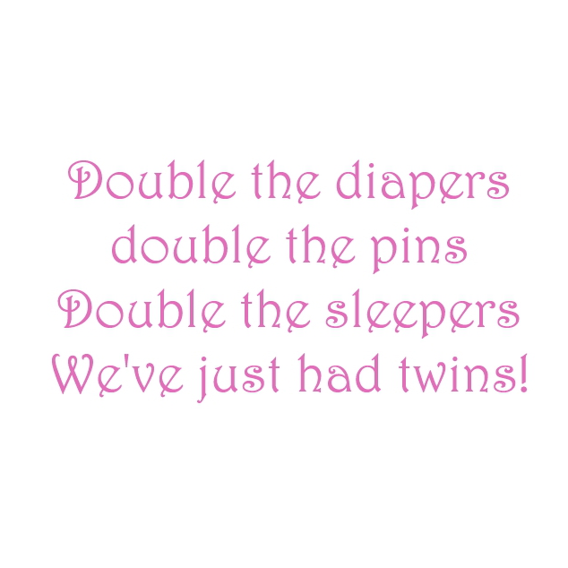 Baby Twins 2 Word Art-Double the diapers
