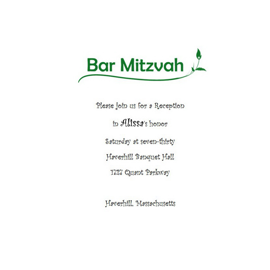 Bar Mitzvah Reception Cards Free Template Image Geographics 3