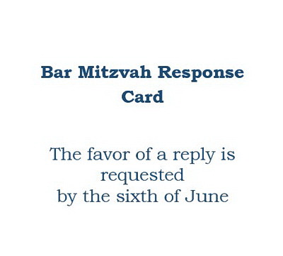 Bar Mitzvah Response Cards Wording Geographics