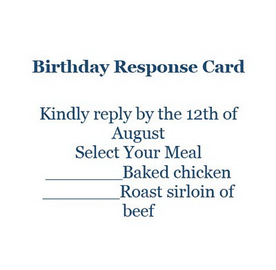 Birthday Response Cards Wording Geographics