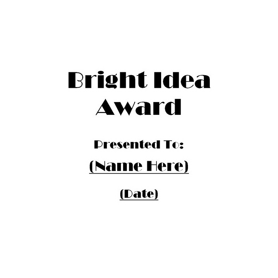 Bright Idea Award Free Template Image Geographics 2
