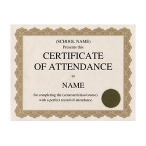 Certificate of Attendance 1 Template