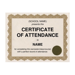 Certificate of Attendance 2 Template