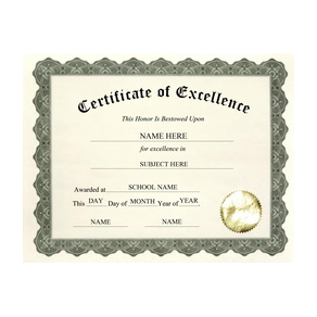 Certificate of Excellence 1 Template