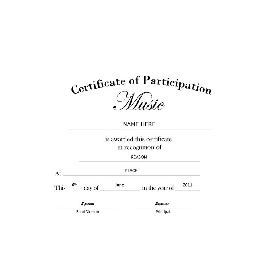 Certificate of Participation Free Template Image Landscape Geographics