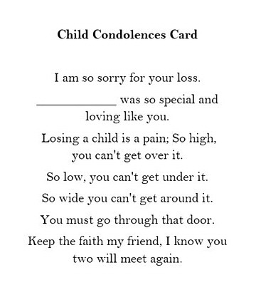 Child Condolences Cards Wording Geographics