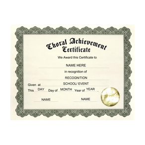 Choral Achievement Certificate Template