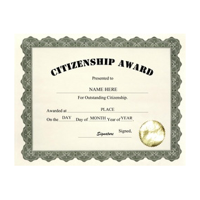 Citizenship Award Template