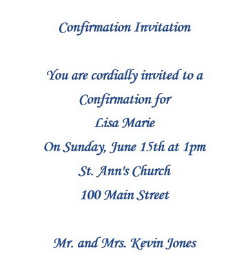Confirmation Invitations Wording Geographics