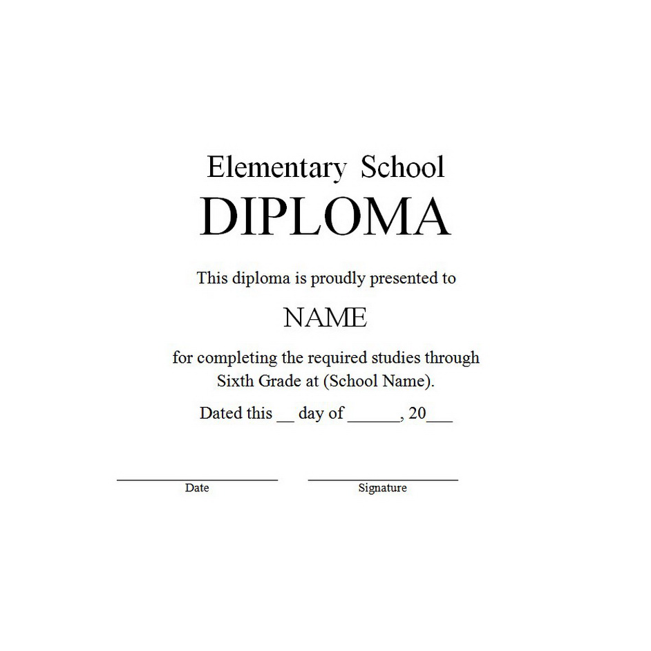 Elementary School Diploma Free Template Image Geographics 1