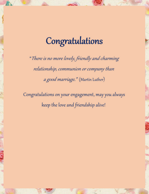 Engagement Congratulations Wording 1