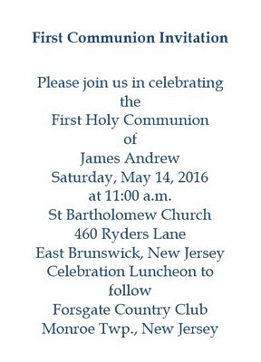 First Communion Invitations Wording Geographics