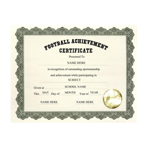 Football Achievement Certificate Template
