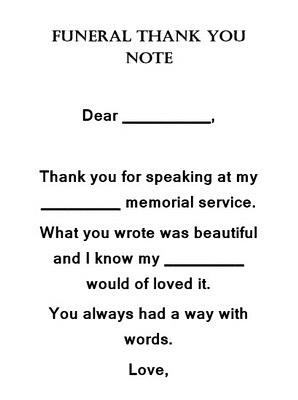 Funeral Thank You Notes Wording Geographics