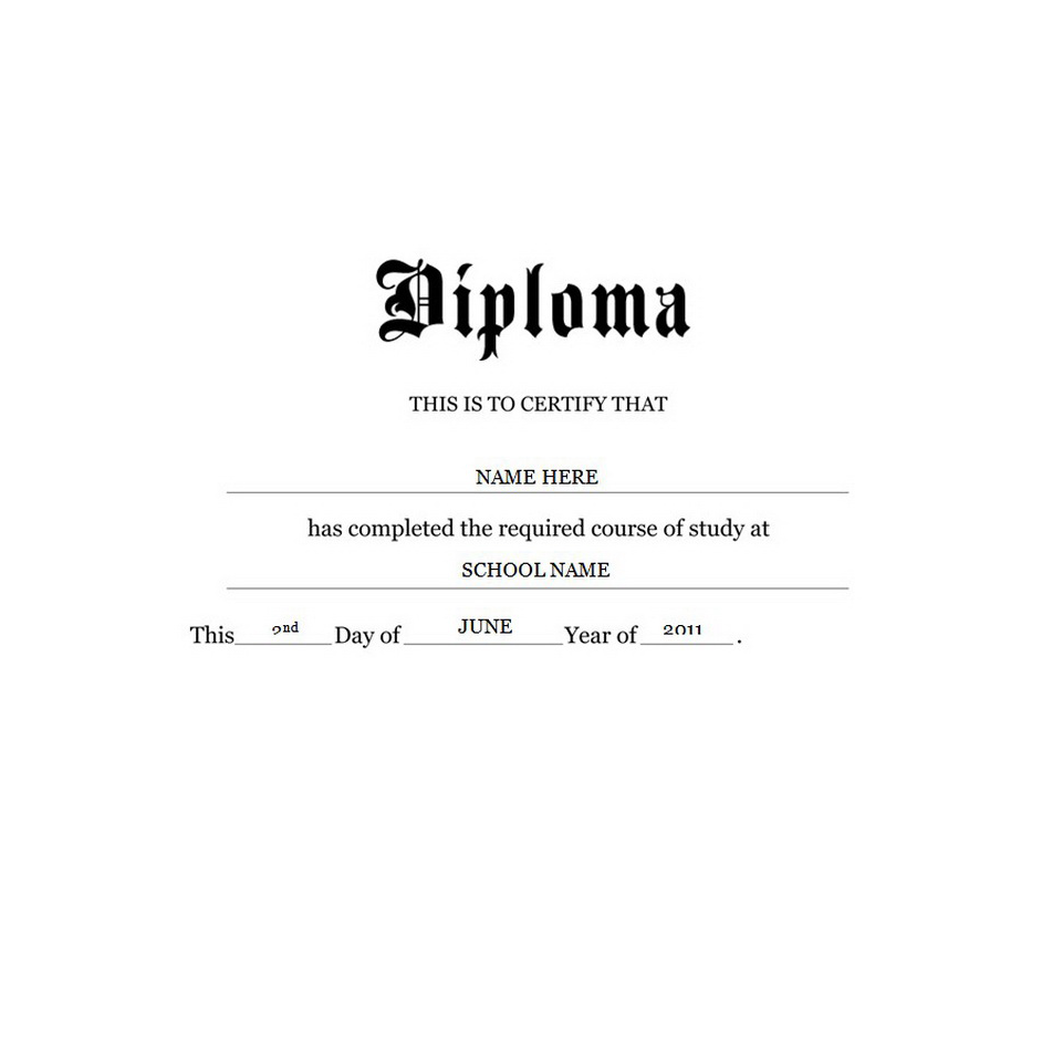 General Grade Diploma Free Template Image