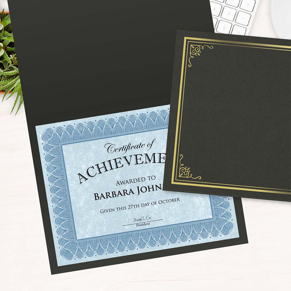 Geographics Vintage Black Gold Foil Certificate Holders 8 75″x11 25″ Sugar Cane Tree Free 49029 (5)