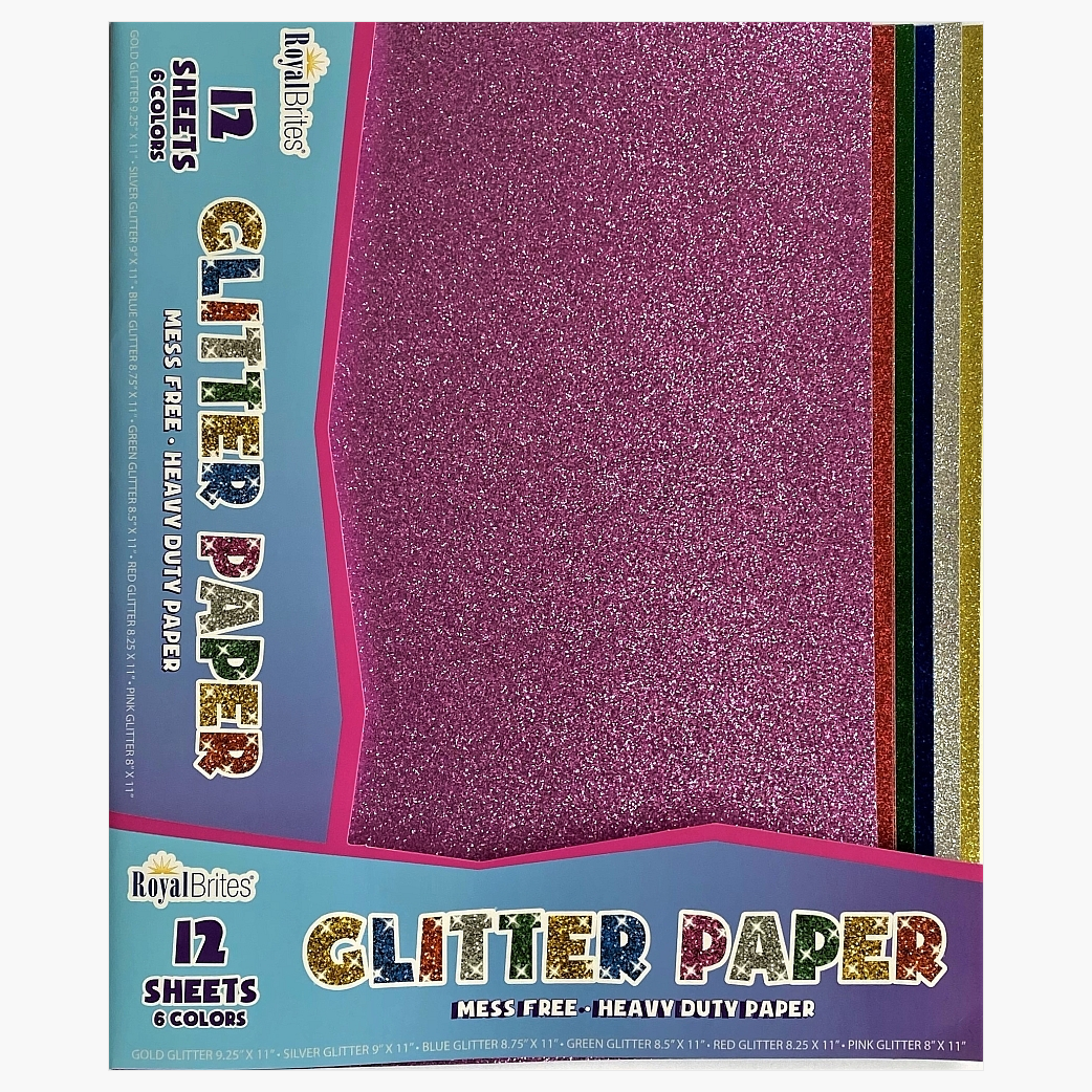 Glitter Paper 6 Assorted colors 9 25 x 11 31025