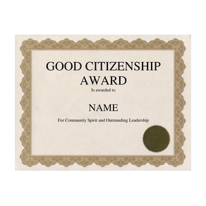 Good Citizenship Award Template | TheRoyalStore