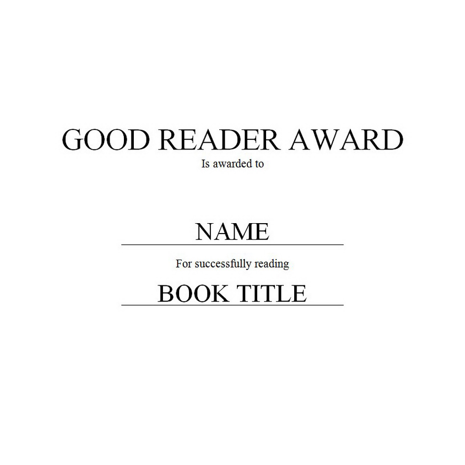 Good Reader Award Free Template Image Geographics 2