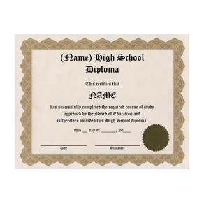 High School Diploma 1 Template
