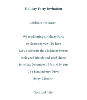 Holiday Party Invitations Wording Geographics