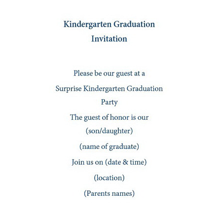 Kindergarten Graduation Invitations Wording Geographics
