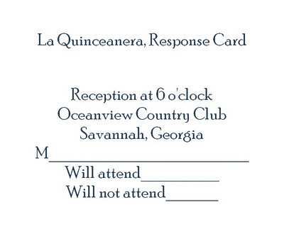La Quinceanera Response Cards Wording Geographics