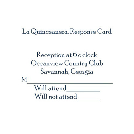 La Quinceanera Response Cards Wording Geographics