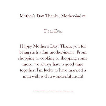 Mother’s Day Thanks, Mother-in-law Template