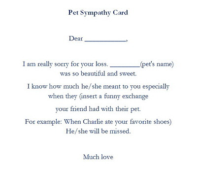 Pet Sympathy Cards Wording Geographics