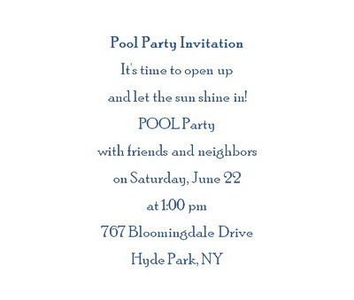 Pool Party Invitations Wording Geographics