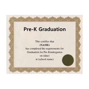 Pre K Graduation Certificate Template