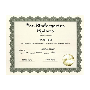 Pre Kindergarten Diploma Free Template Image