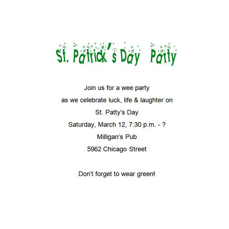 Saint Patricks Day Invitations Free Template Image Geographics 5