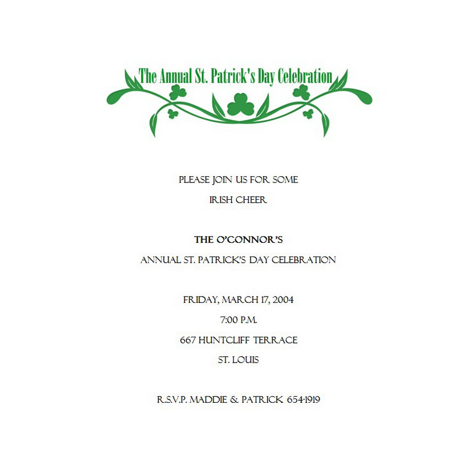 Saint Patricks Day Invitations Free Template Image Geographics 7